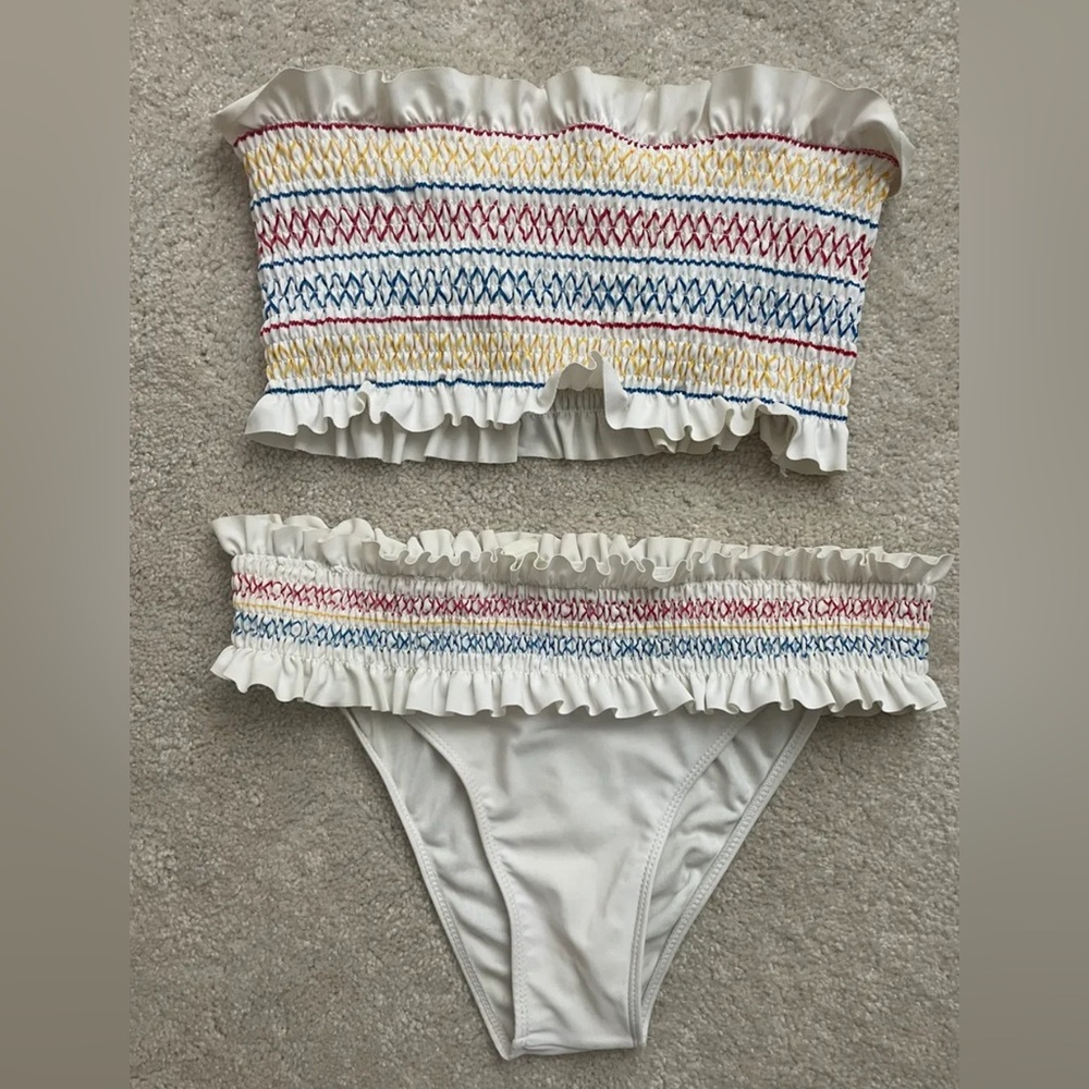 White smocked bikini